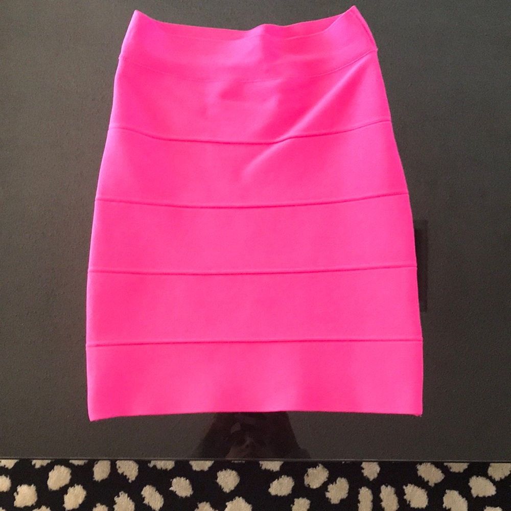 BCBG MAXAZRIA Neon Pink Simone Skirt XS Women JR